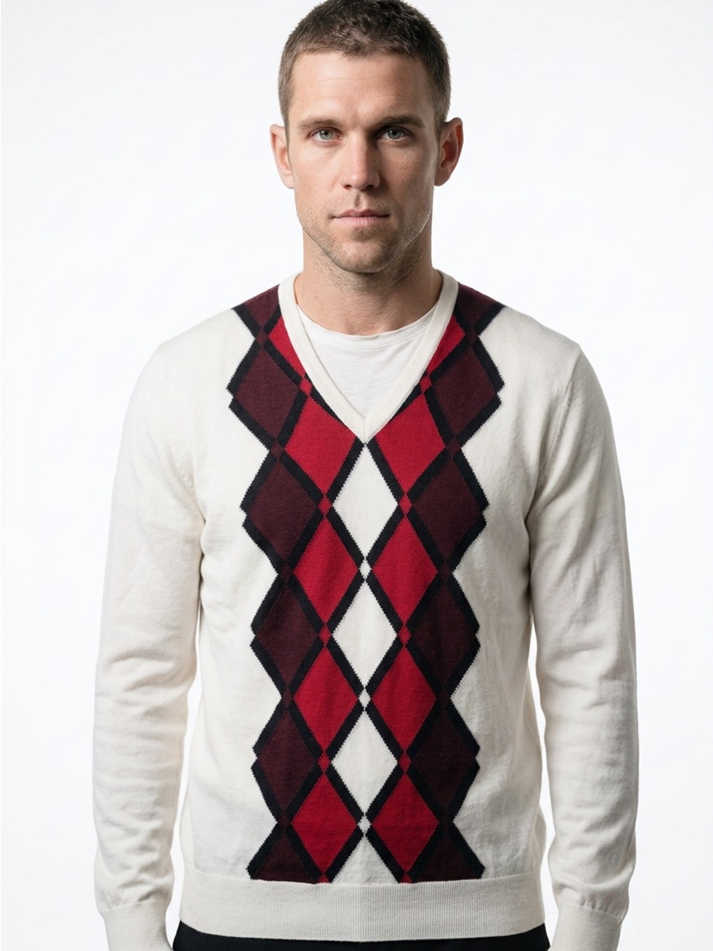 ♦️ J. Lindeberg Argyle V-Neck‎ Sweater 👕 Men’s XL | Golfcore Luxury Knit